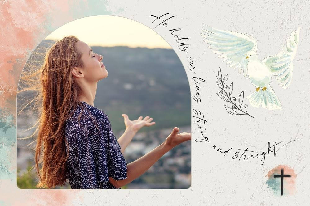 Woman with eyes closed embracing her faith in nature