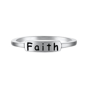 Engraved faith ring symbolizing trust in God's plan and unwavering belief
