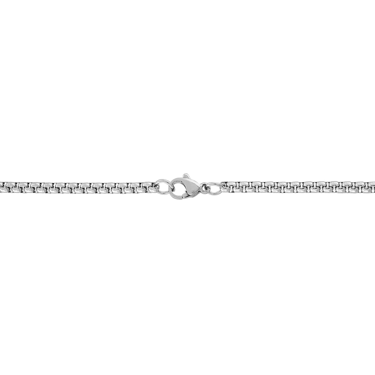Triple nail cross necklace is made with stainless steel and 18" box chain