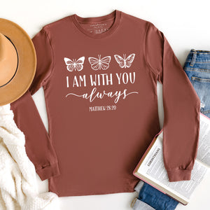 I am with you always Matthew 28:20 cute fall shirt for Christian women