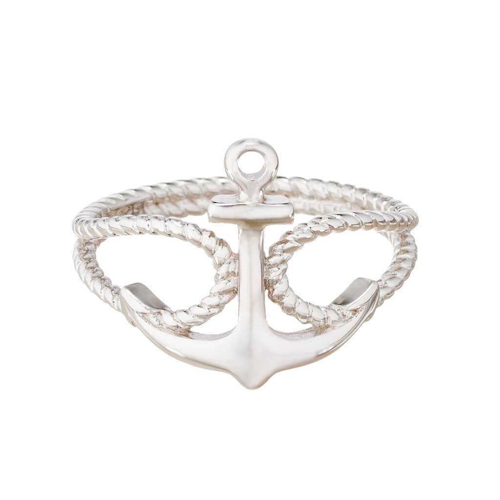 Sterling silver ring with anchor symbolizing Jesus