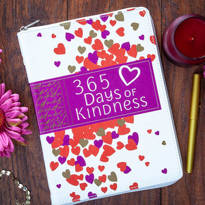 365 Days Of Kindness Ziparound Devotional with faux leather cover