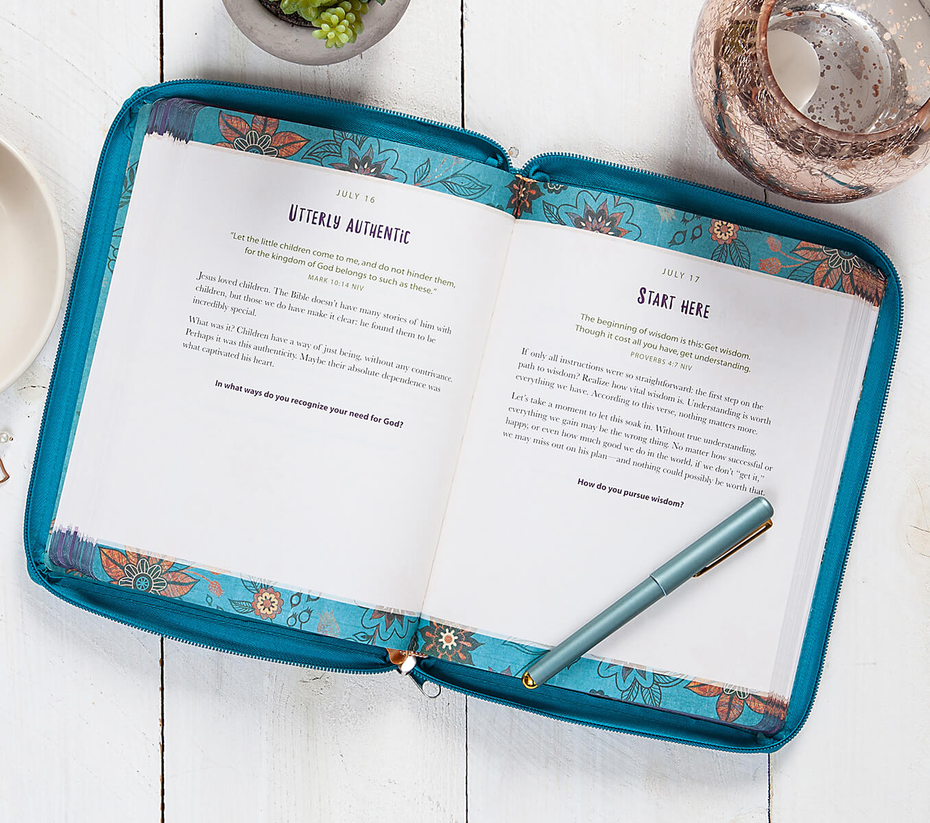 The Amazing Grace Ziparound Journal has a beautiful faux leather cover