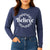 Navy blue long sleeve inspired by Acts 16:31 that reads believe