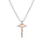 This two-toned silver and rose gold necklace showcases God's eternal love