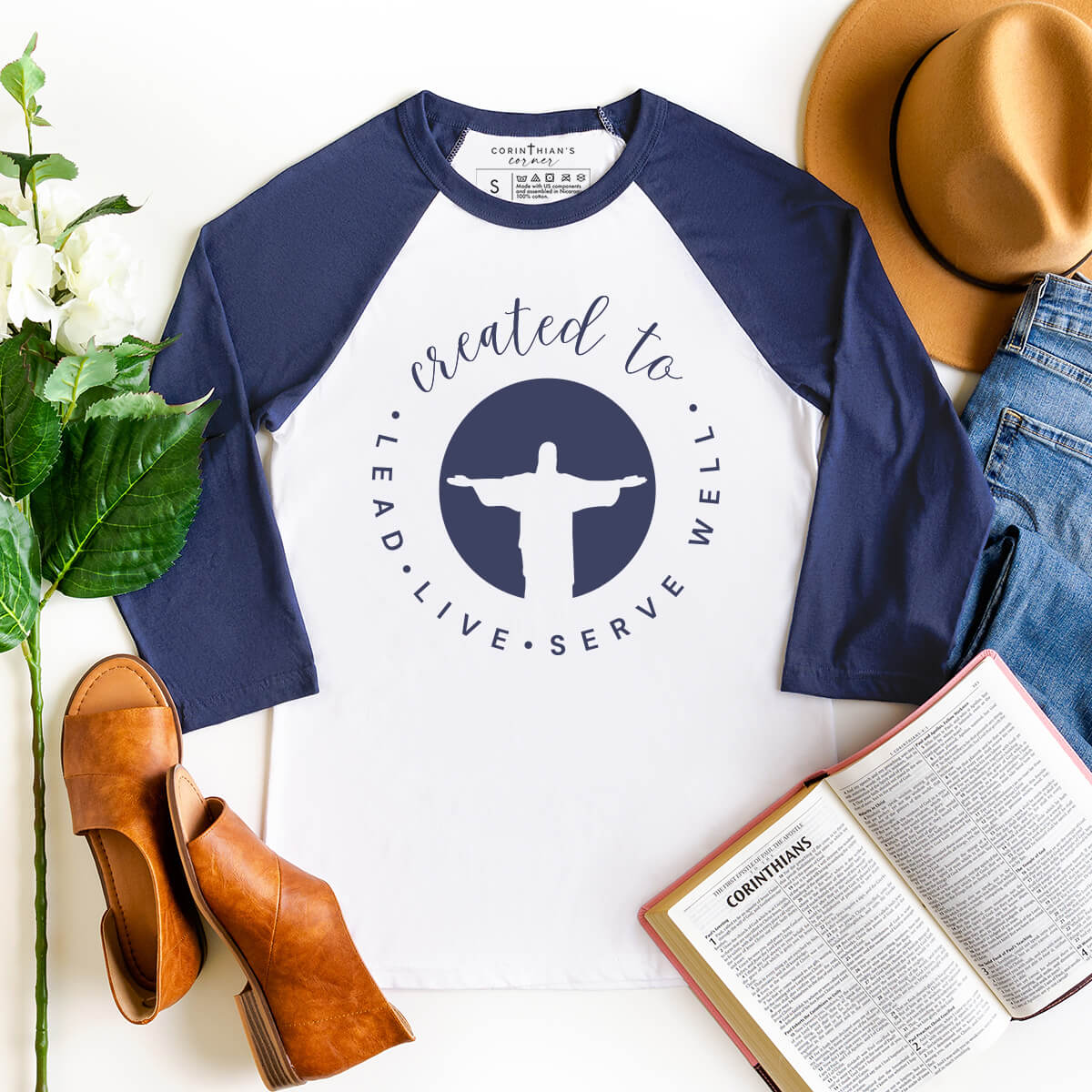 Created to lead live and serve well featuring Christ the Redeemer