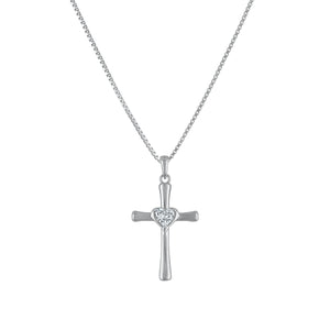 The shining stone in our Divine Light Cross Necklace symbolizes God's guiding light