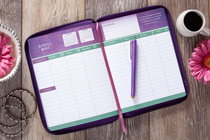 Week by week scheduling and planning on lie-flat pages