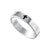 Sterling silver ring for men and women with a simple black cross engraved in the center