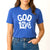 God Is Love women's Christian crew neck t-shirt in blue