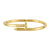 Shiny yellow gold bracelet shaped like a nail that symbolizes Jesus's sacrifice