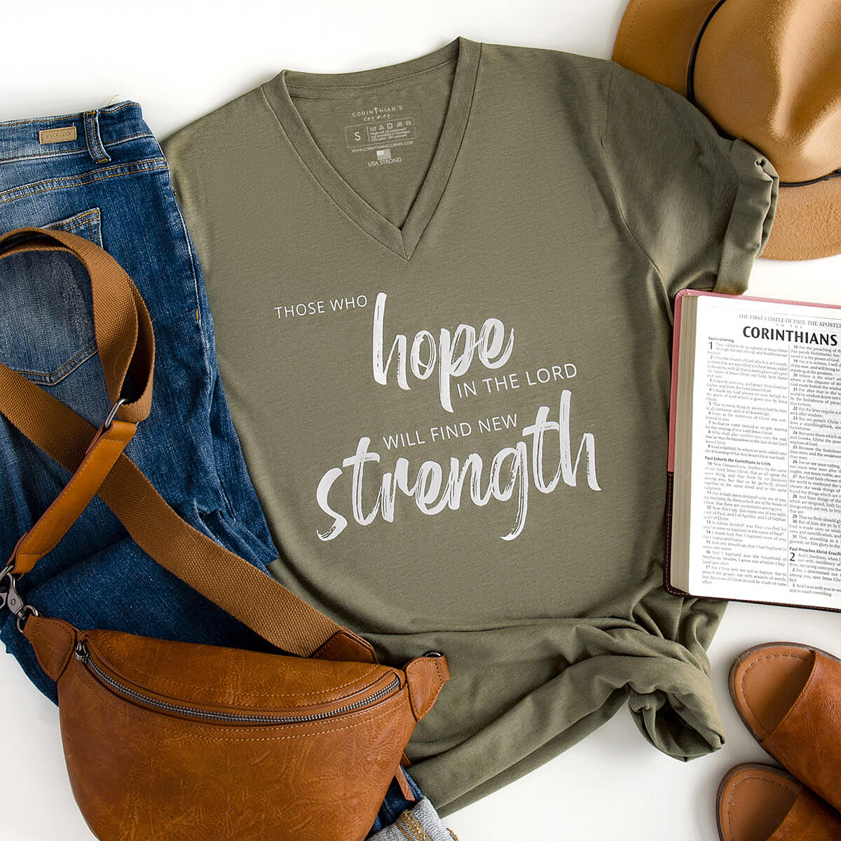 Those who hope in the Lord will find new strength v-neck shirt