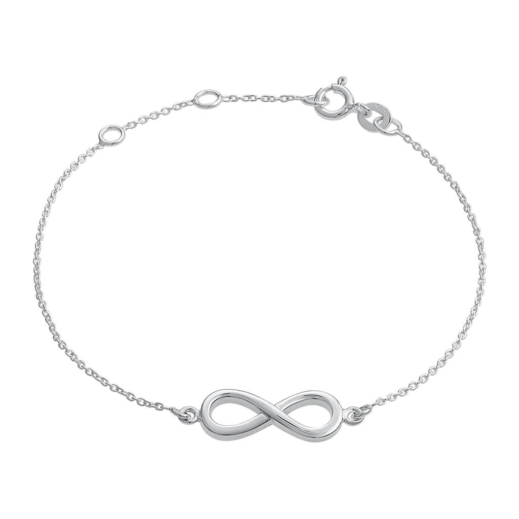 Silver chain bracelet with infinity symbol representing endless divine love and blessings