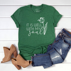 It is well with my soul graphic t-shirt in green