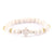 Cute Christian bracelet made of white marble beads with a subtle cross emblem