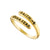 The adjustable Faith Over Fear ring is plated with yellow 18 karat gold