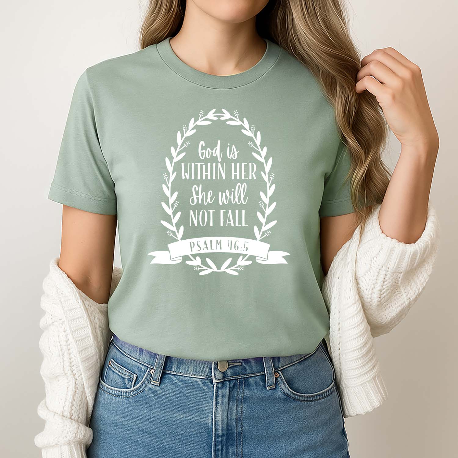 God is within her she will not fall Christian shirt with Psalm 46:5