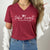 Take heart He has overcome the world Biblical v-neck for women