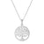 Tree of life silver pendant necklace on a white background