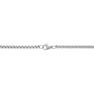 The three nail men's cross chain connects with an easy to use lobster clasp