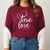 Cozy fleece sweatshirt that reads true love John 3:16