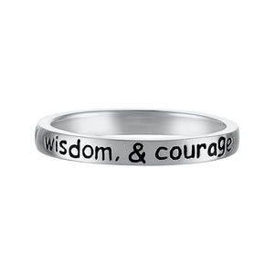 God grant me serenity, wisdom, and courage ring in sterling silver