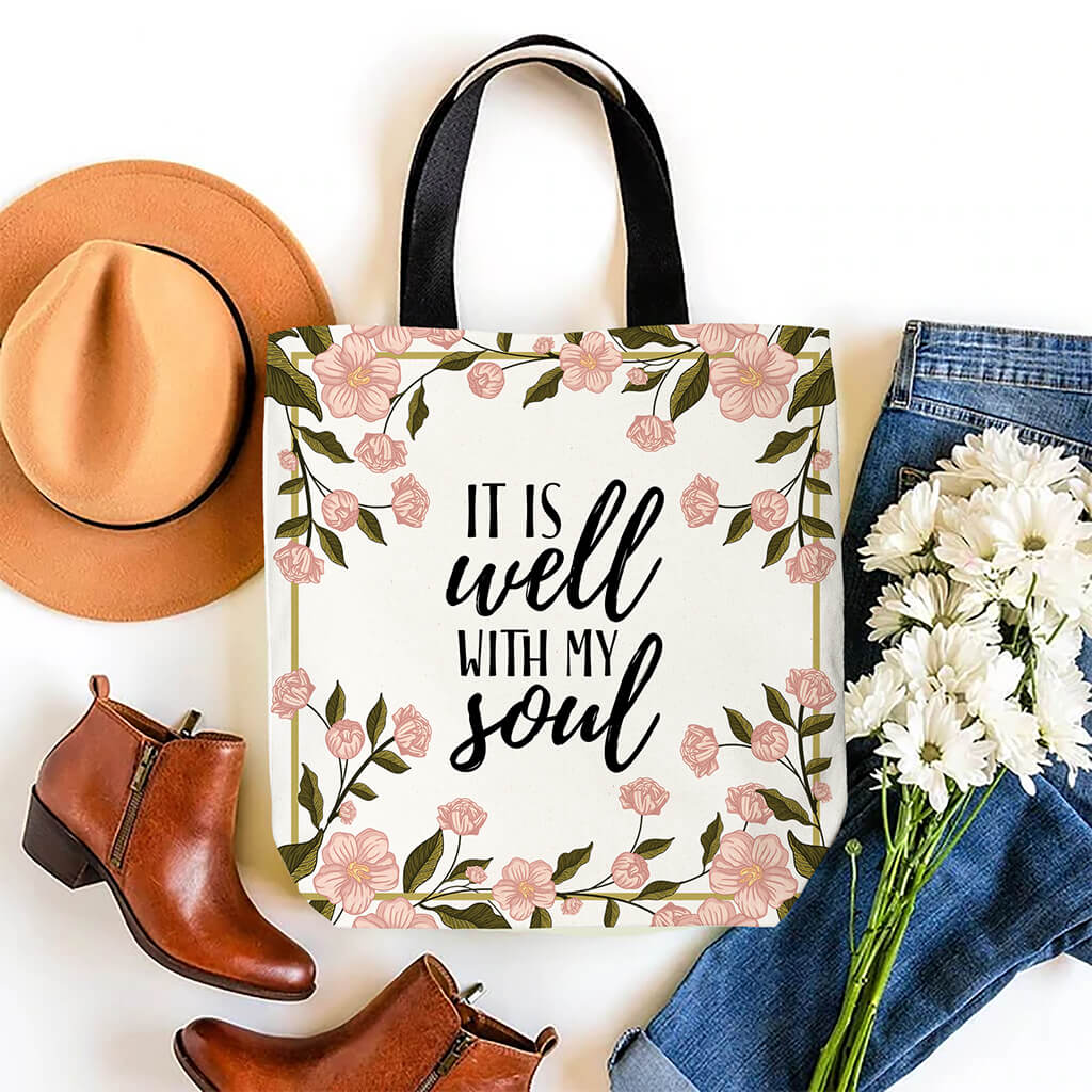 It is well with my soul Christian tote bag inspired by the gospel