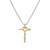 This two-toned cross necklace elegantly showcases God's eternal love