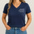 You glow differently when you've got Jesus v-neck in navy blue