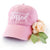 Pink dad hat with beyond blessed embroidered on the front