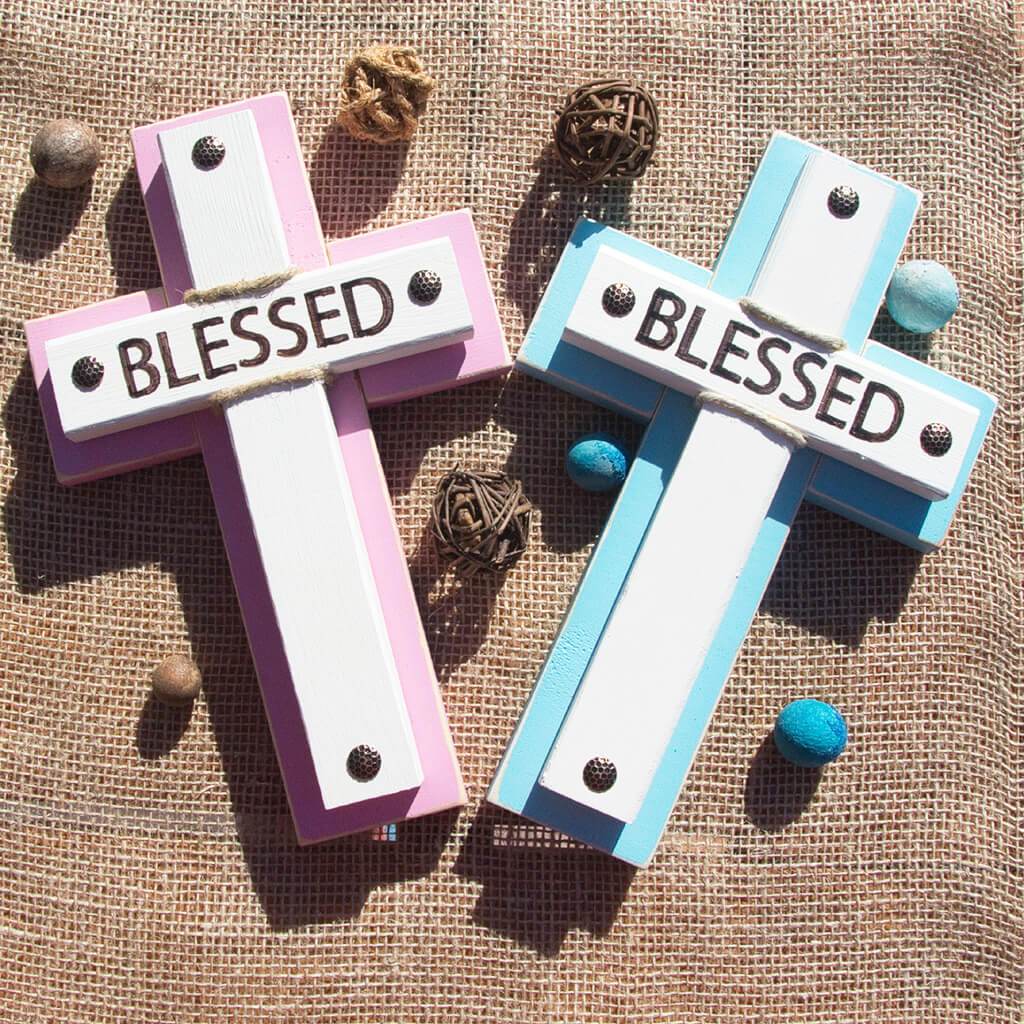 Pink Baptism Cross