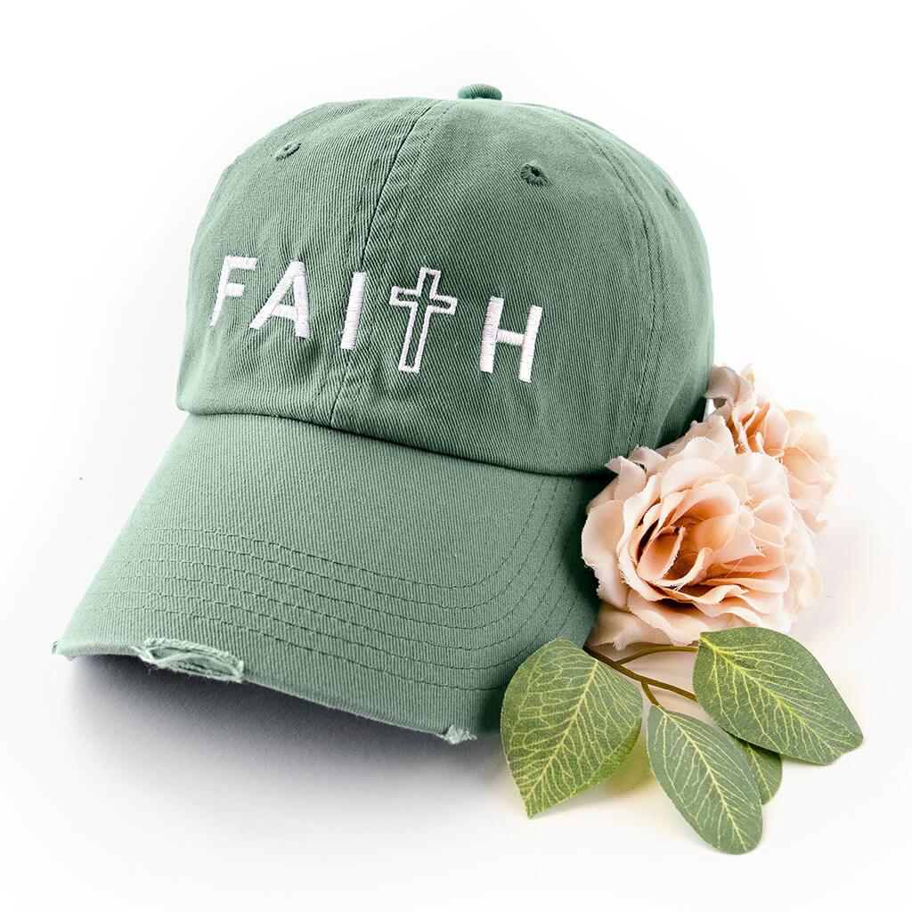 Cap Christian Christian Baseball Hat Embroidered Faith Hat In Green