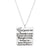 Silver pendant necklace with the serenity prayer engraved