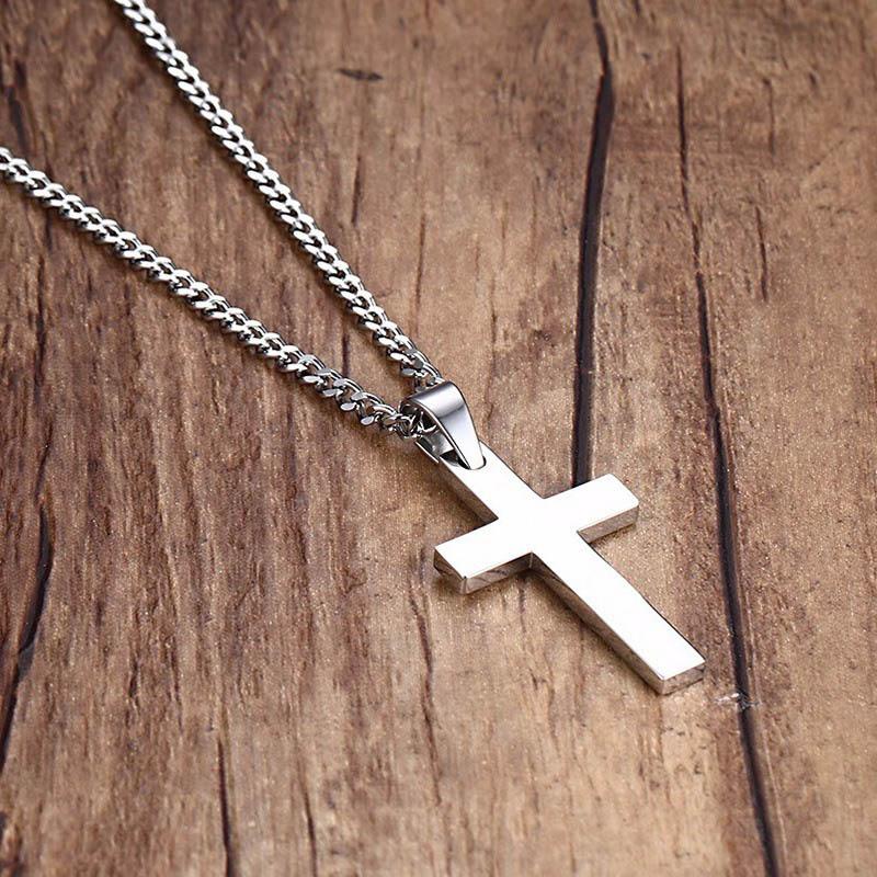 cute fashion silver plated cross necklaces for women - Jewenoir